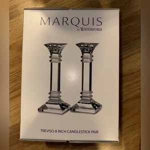 Marquis by Waterford Crystal Treviso 8 inch candlestick Pair - Brand New